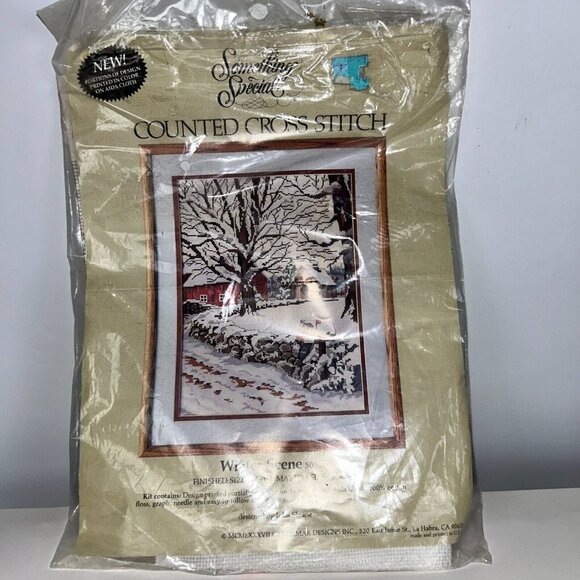 Something Special "Winter Scene" Counted Cross Stitch Kit 50320- 12x16 NEW - Picture 2 of 7